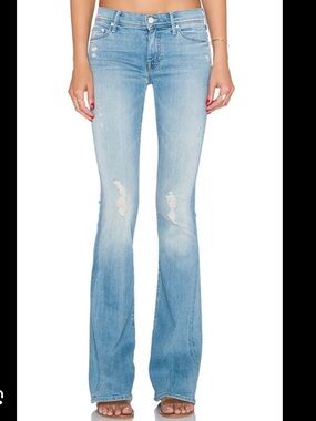 MOTHER The CRUISER Mid Flare Jeans in CLIFFHANGER 23 Light Distressed bellbottom
